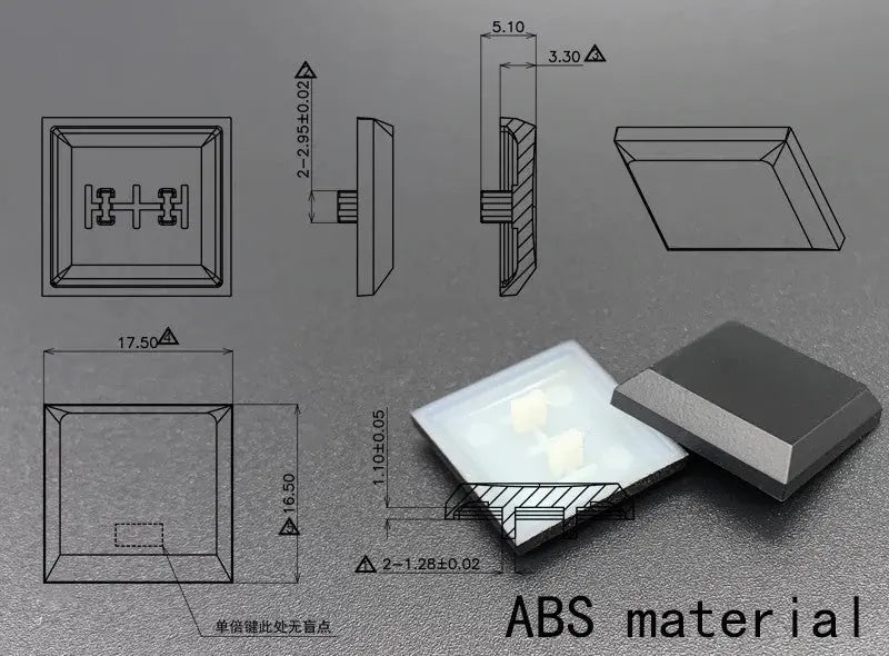 Kailh 1u 1350 Chocolate Low Profile ABS Keycaps (Pack of 10) Kailh