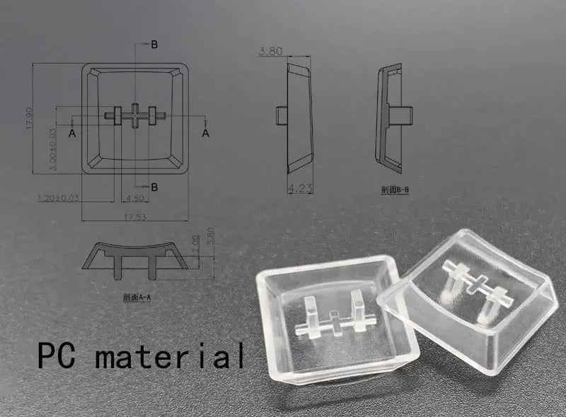 Kailh 1u 1350 Chocolate Low Profile ABS Keycaps (Pack of 10) Kailh