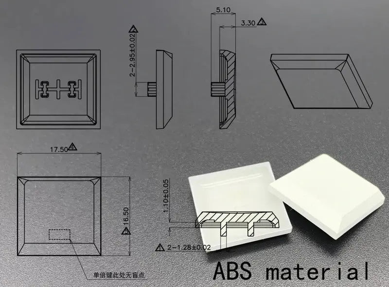 Kailh 1u 1350 Chocolate Low Profile ABS Keycaps (Pack of 10) Kailh