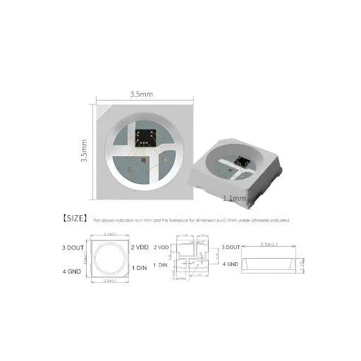 SK6812MINI RGB LED KEEBD