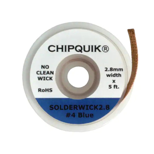 Mecha de soldadura CHIPQUICK, trenza desoldadora sin limpieza, 2,8 mm-5 pies