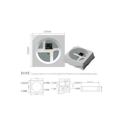 SK6812MINI RGB LED KEEBD