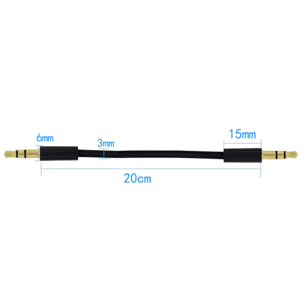 20cm Dual Straight 3.5mm to 3.5mm Male TRRS Cable KEEBD