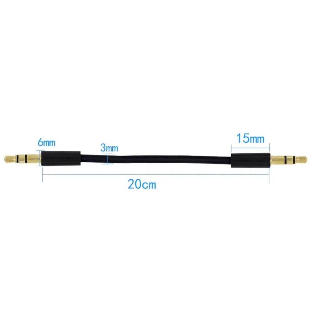 20cm Dual Straight 3.5mm to 3.5mm Male TRS Cable KEEBD